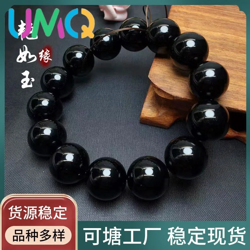 

High Quality Natural Obsidian Bracelet Color Obsidian Gold Obsidian Bracelet Silver Obsidian