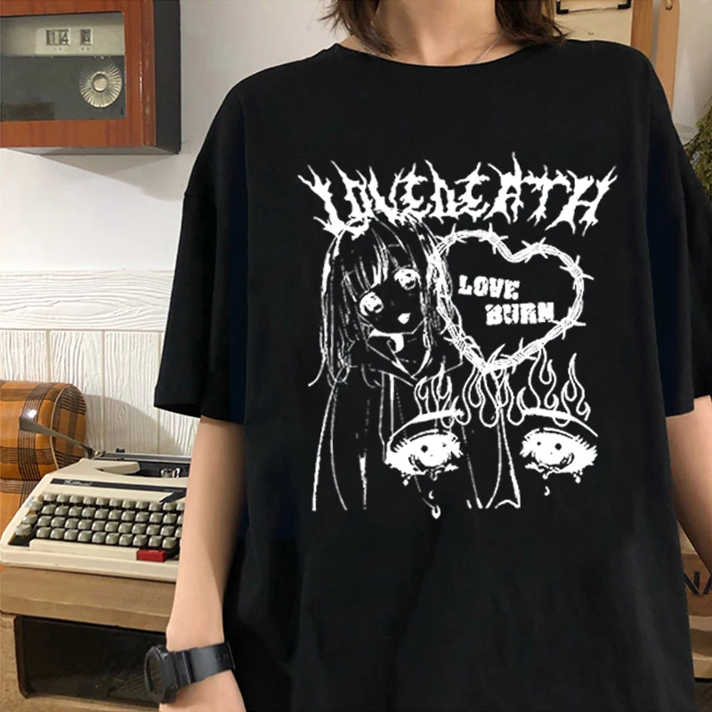 

Fashion WomenT Shirt Japanese Anime Short Sleeve T-shirts Summer Cartoon Graphic Tee Shirt Femme Streetwear Y2k Clothing Tops