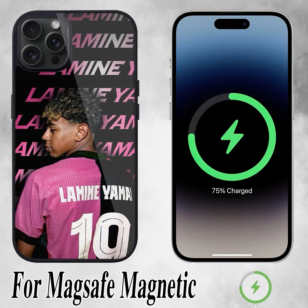 Чехол для телефона L-Lamine Football Y-Yamal iPhone 11 Mini 12 13 Max 14 Plus 15 Pro Magesafe Магнитный чехол