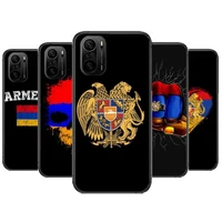 armenia armenians flag phone case for xiaomi redmi poco f1 f2 f3 x3 pro m3 9c 10t lite nfc black cover silicone back prett mi 10