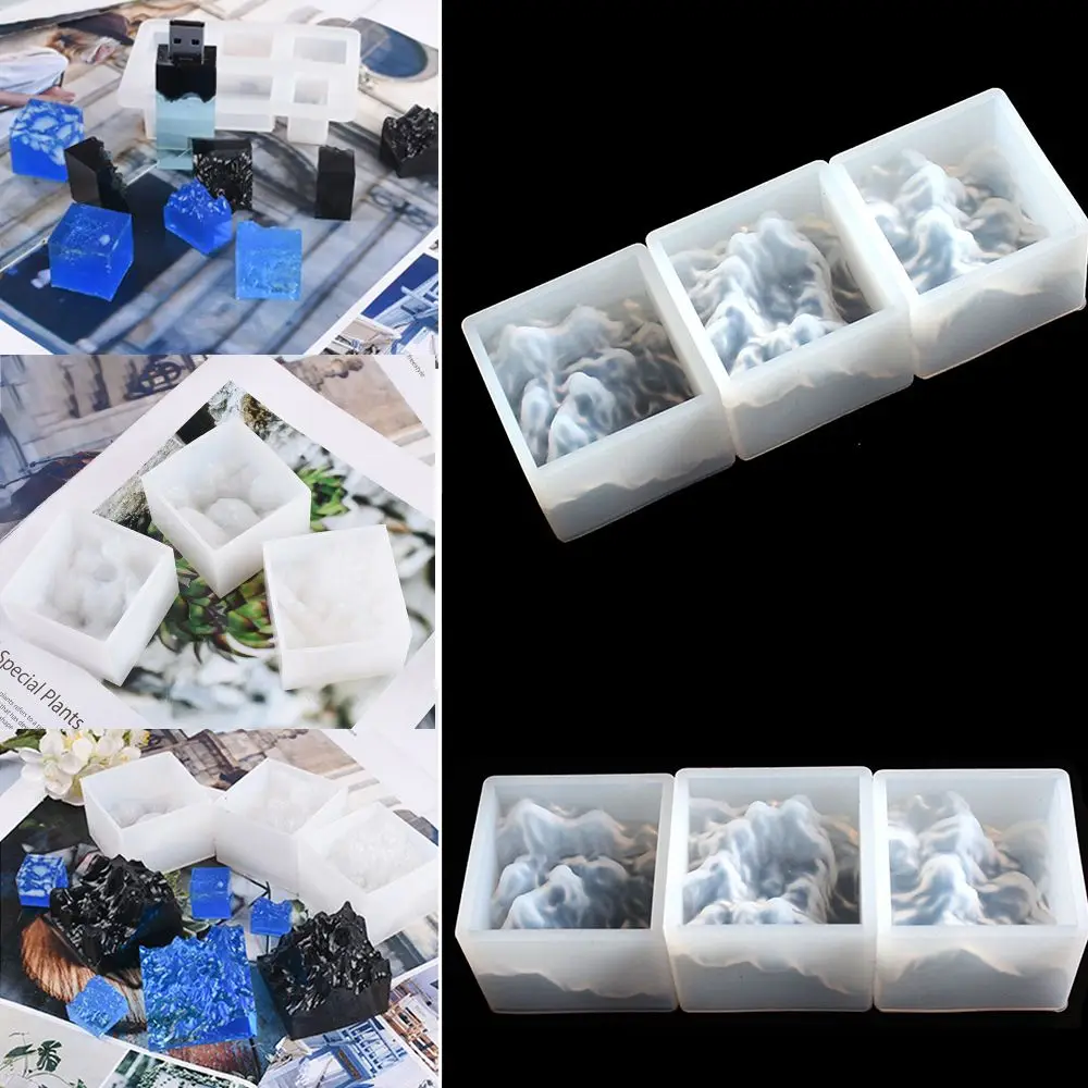 

Transparent DIY Craft Crystal UV Epoxy Silicone Mould Cube Molds Jewelry Making Tools Resin Mold