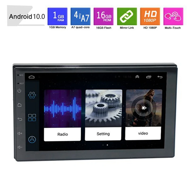

7 Inch Android 10.0 2Din Car Stereo Radio GPS Navigation WIFI Bluetooth Audio Universal Multimedia Radio Player