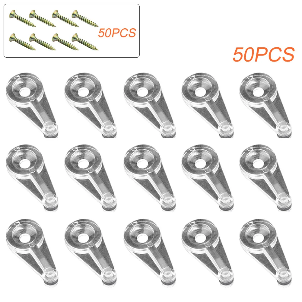 

50pcs Fixed Windows Home Glass Retainer Clips Kit Mirrors Holder Cabinet Door Easy Install Accessories Clear With Screws Plastic