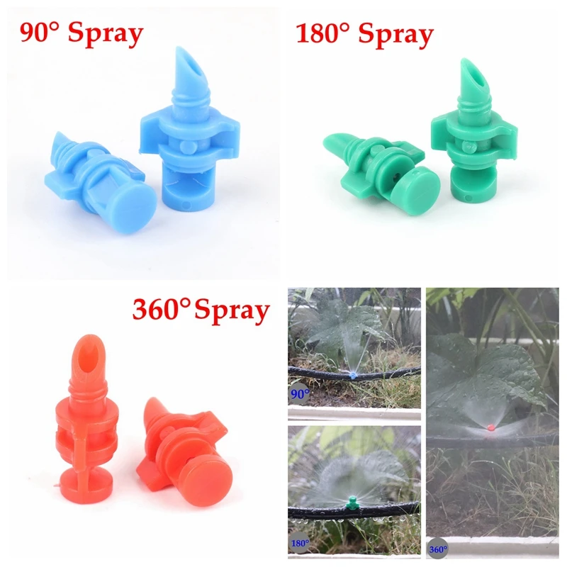 

50pcs 90° 180° 360° Angle Simple Refraction Sprinkler Nozzle Head High Quality Garden Fruit Tree Irrigation Misting Nozzle