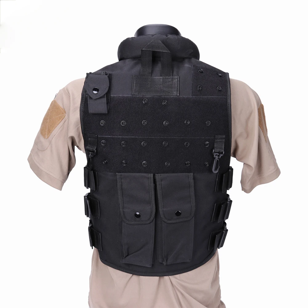 

Combat Gear Vest Adjustable Assault Black Camping Hiking Hook Military