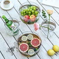 fruit plate light luxury transparent household coffee table decorations high end creative plastic fruit basket shopping basket