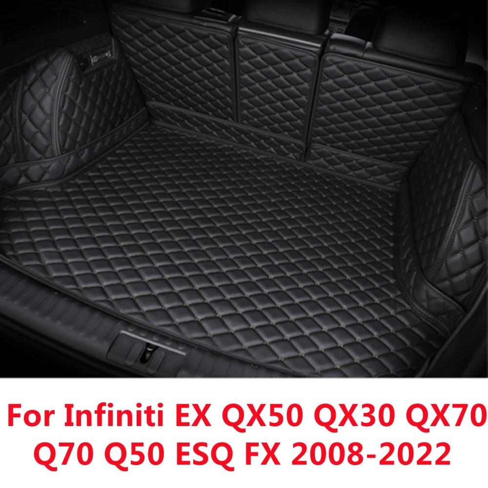 

SJ на заказ подходит для Infiniti QX50 QX30 QX70 Q70 Q50 ESQ FX EX 2008-2022 полный комплект водонепроницаемый автомобильный коврик для багажника задний поднос для ботинок