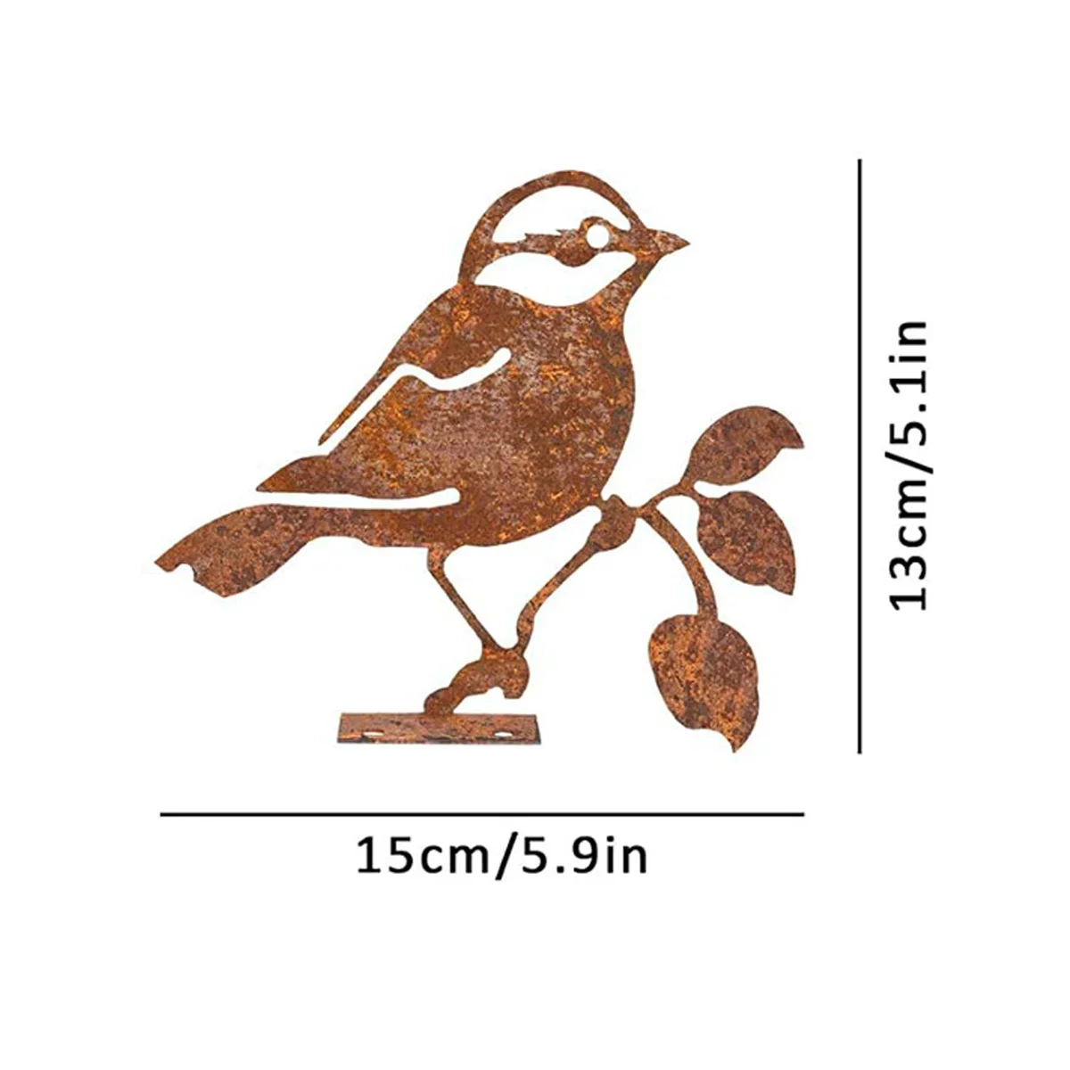 Capped Chickadee в стальном силуэте с ржавой патенной — подарок природы для садового