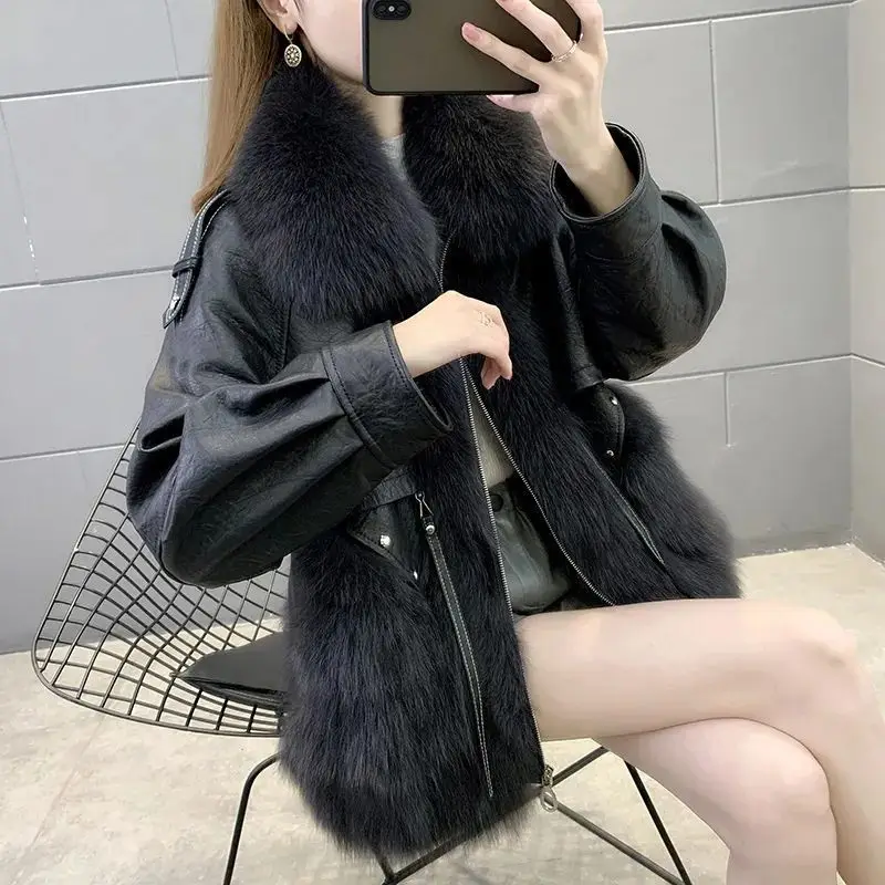 Autumn/Winter 2022 Faux Fur Temperament Thick and Cotton Women's Casual Loose Slimming Fashion Fluffy Coat Women