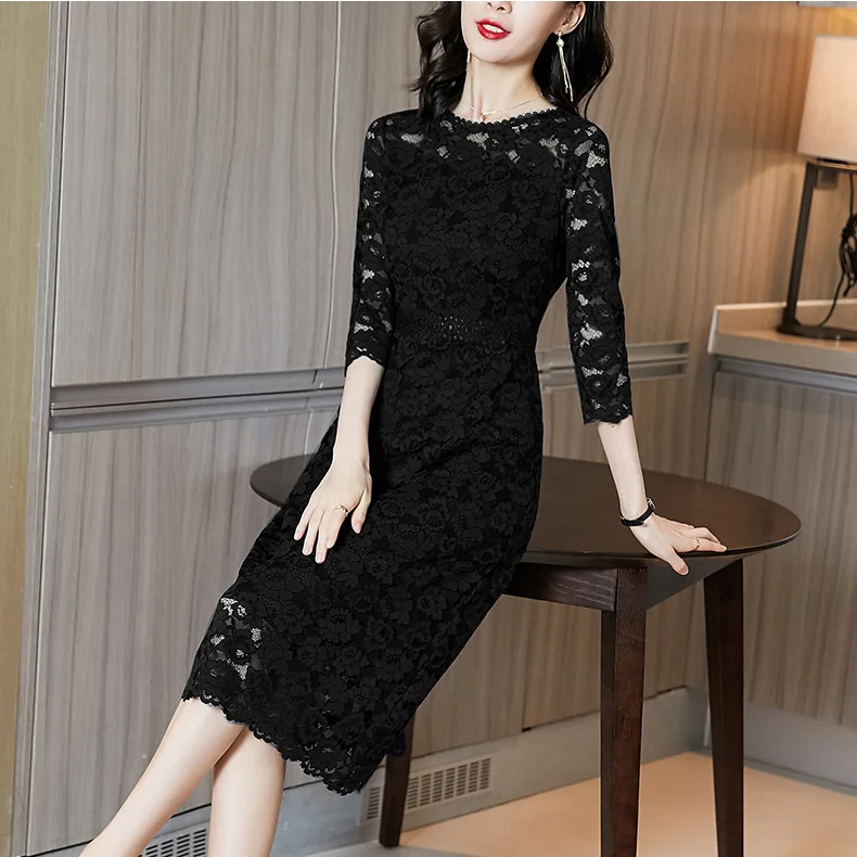 

Горячая Распродажа, новое темпераментное кружевное платье для девушек на весну и осень, универсальное женское платье