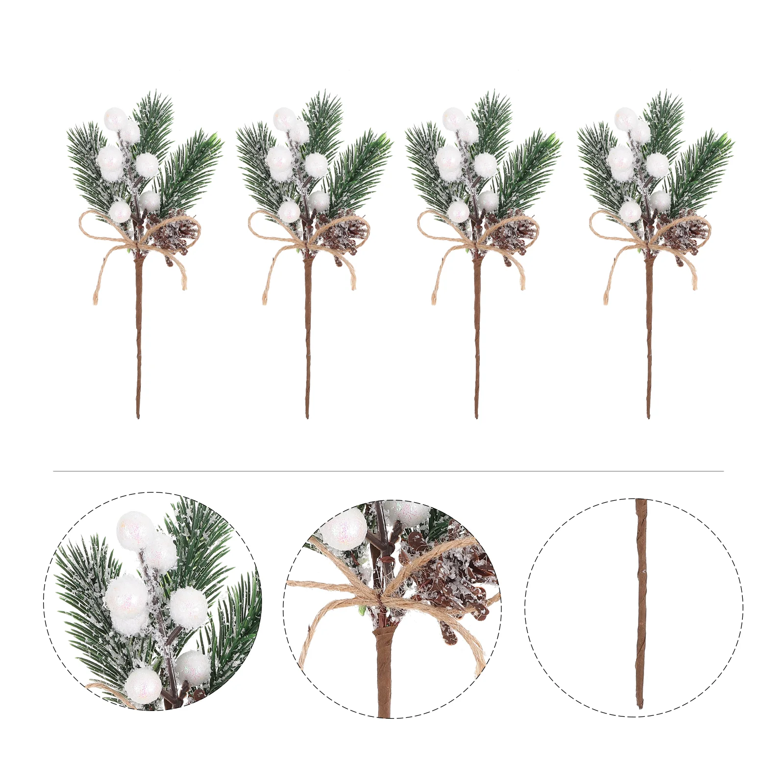 

Christmas Berry Pine Artificialtree Picks Decorations Pick Stems Branches Decors Decor Faux Twigspray Flower Wreath Decoration