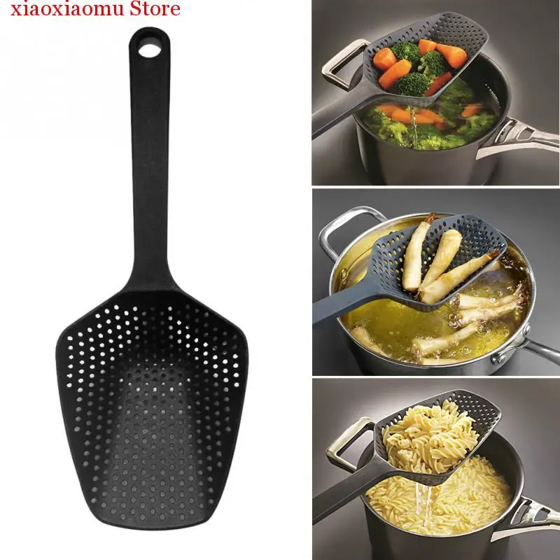 

Nylon Strainer Scoop Colander Kitchen Accessories Gadgets Drain Veggies Water Scoop Gadget Cooking Tools Black Large