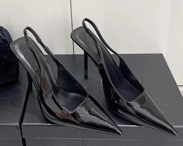 Женские туфли-лодочки на шпильке Moraima черные туфли из лакированной кожи с острым