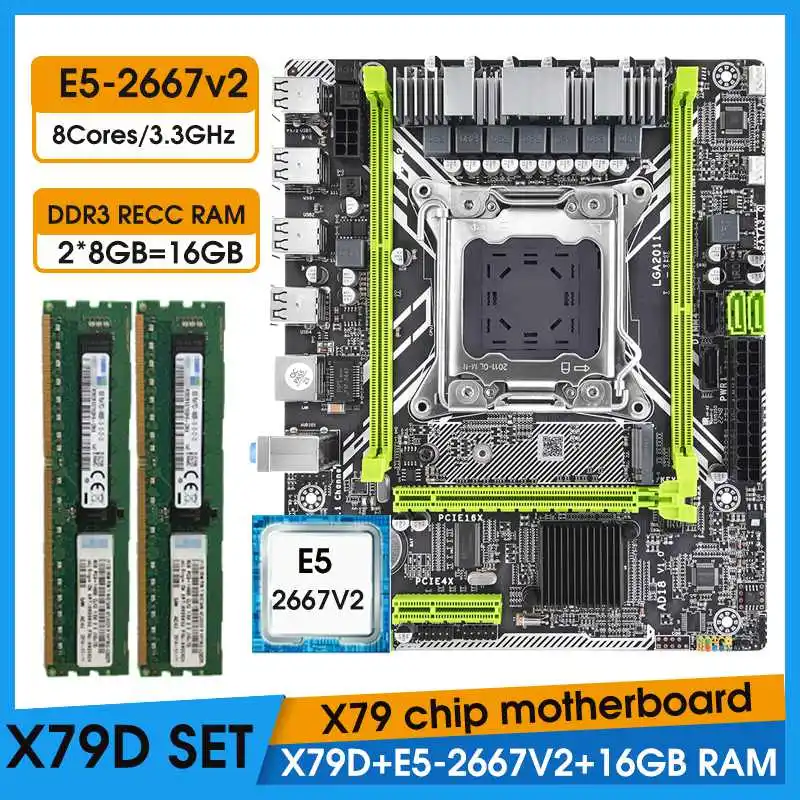 

Комплект материнской платы JINGSHA X79 D с Xeon E5-2667 V2 CPU LGA2011 combos 2*8 ГБ = 16 Гб 1600 МГц память DDR3 ОЗУ комплект