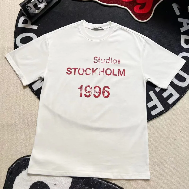 

Ac New Sweden Tide Brand Summer Studio T-shirt Lovers Series Smiling Face Loose Round Neck Short Sleeve Classic Versatile Tee