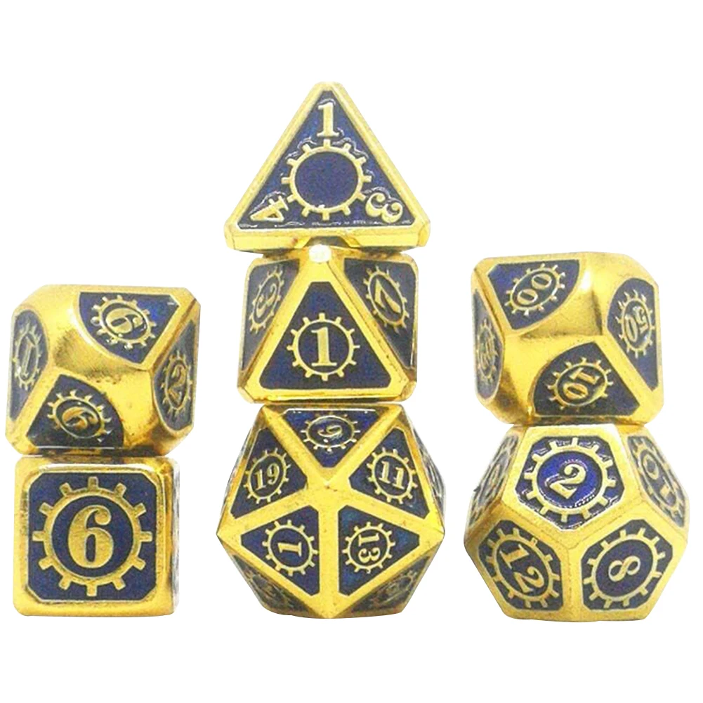 

7pcs Zinc Alloy Party Entertainment For DnD Tabletop Gift Props Polyhedral Dice Set Home Bar Rpg Board Game Easy Read KTV