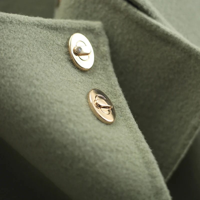 Счетная цена 999 [Li] 00 Флисовый британский двусторонний дафлкот с лацканами на