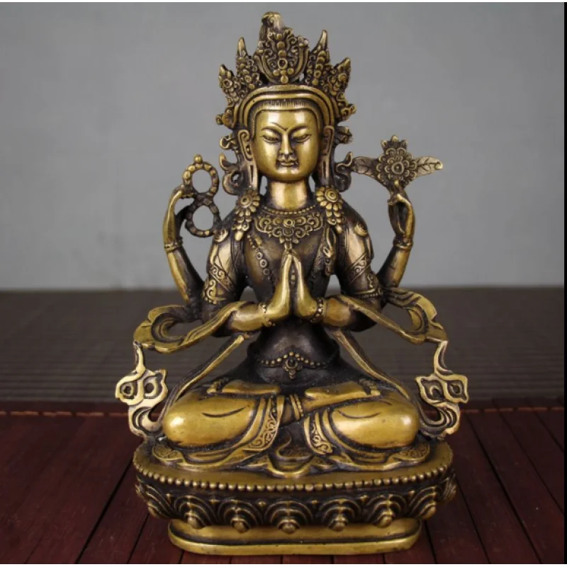 

Тибетский буддизм латунный четыре руки Avalokitesvara