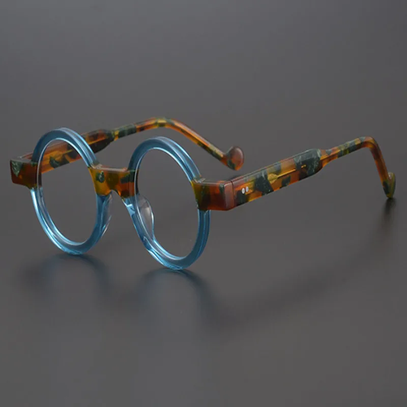 

Очки для чтения по рецепту, с круглой оправой, женские винтажные ацетатные оптические очки ручной работы, очки для дальнозоркости с защитой от царапин для мужчин и женщин