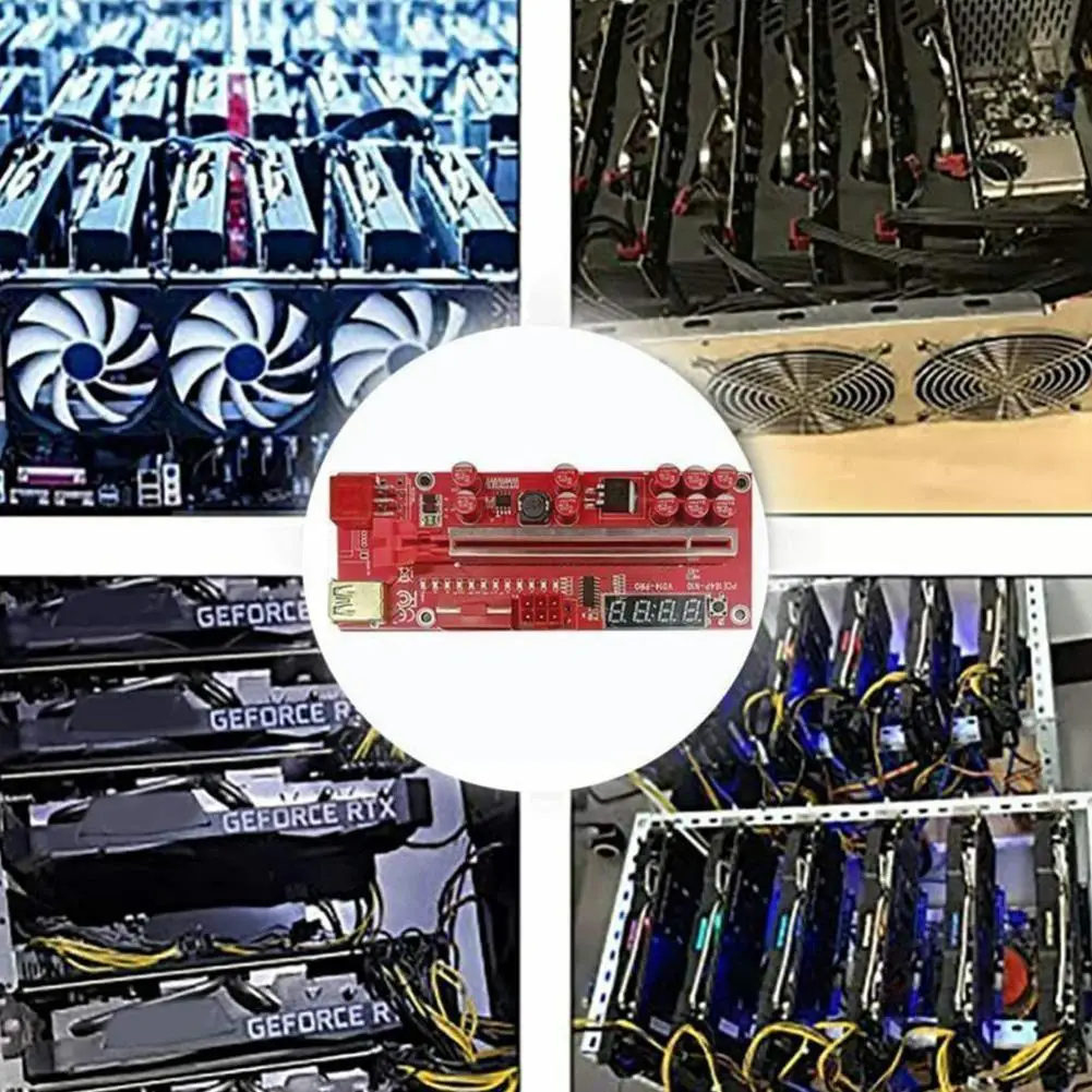 

Newest V013 Pro Pcie Riser 013 Cabo Riser Card X1 X16 Sata To 6pin Power Cable Usb 3.0 Cable For Mining Miner P2v3