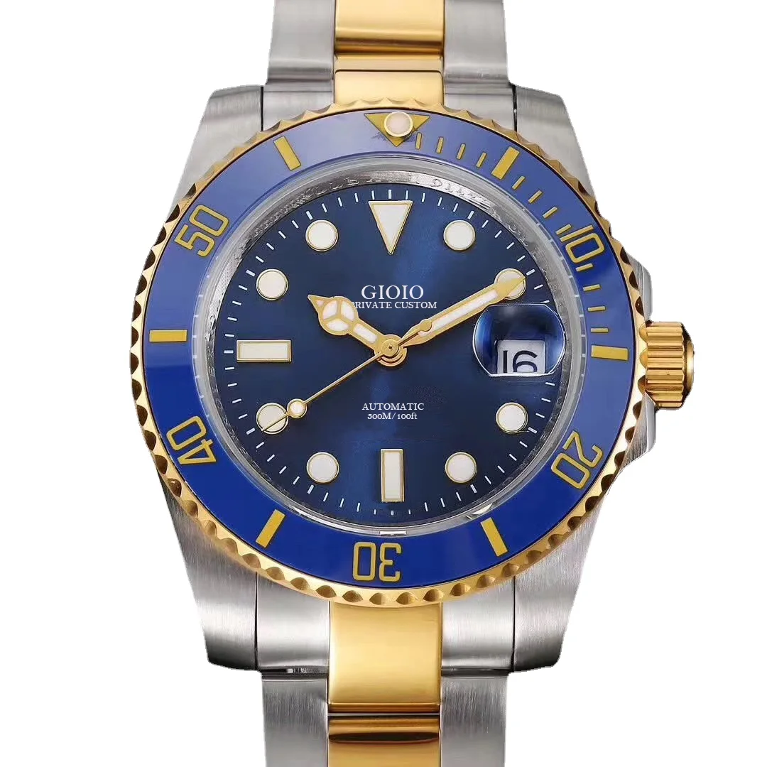 

Мужские автоматические механические часы золотые черные синие керамические