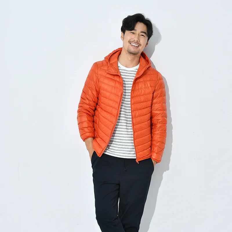 Plus Size 5XL 6XL 7XL Men's Hooded Packable Puffer Jacket 2021 Autumn Winter New Men Lightweight Jacket Insulated Down Coat