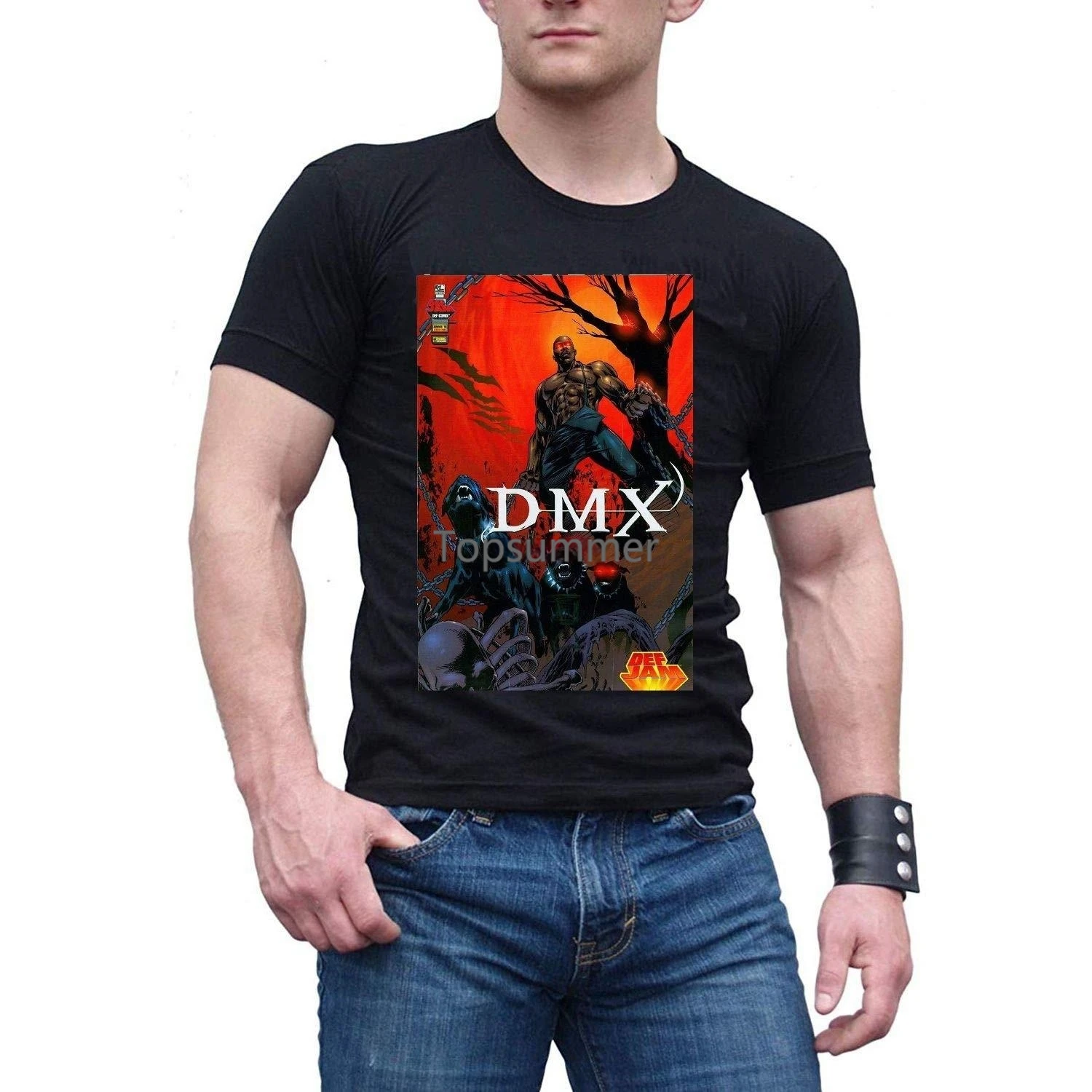 Мужская Черная хлопковая Футболка Dmx Art