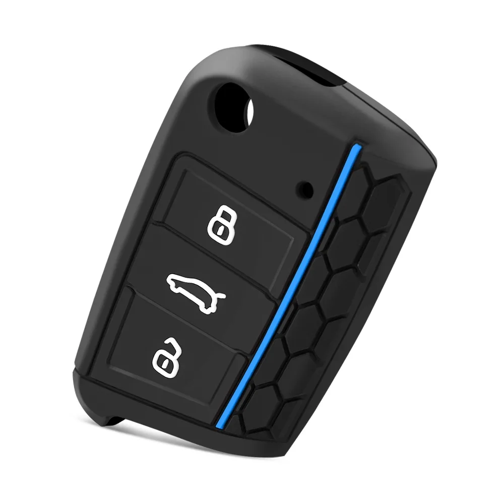 Силиконовый Чехол Для Ключей VW Golf 7 GTI POLO T-Cross Touran Tiguan Skoda Octavia Rapid Kodiaq Fabia Seat Ibiza Leon At...