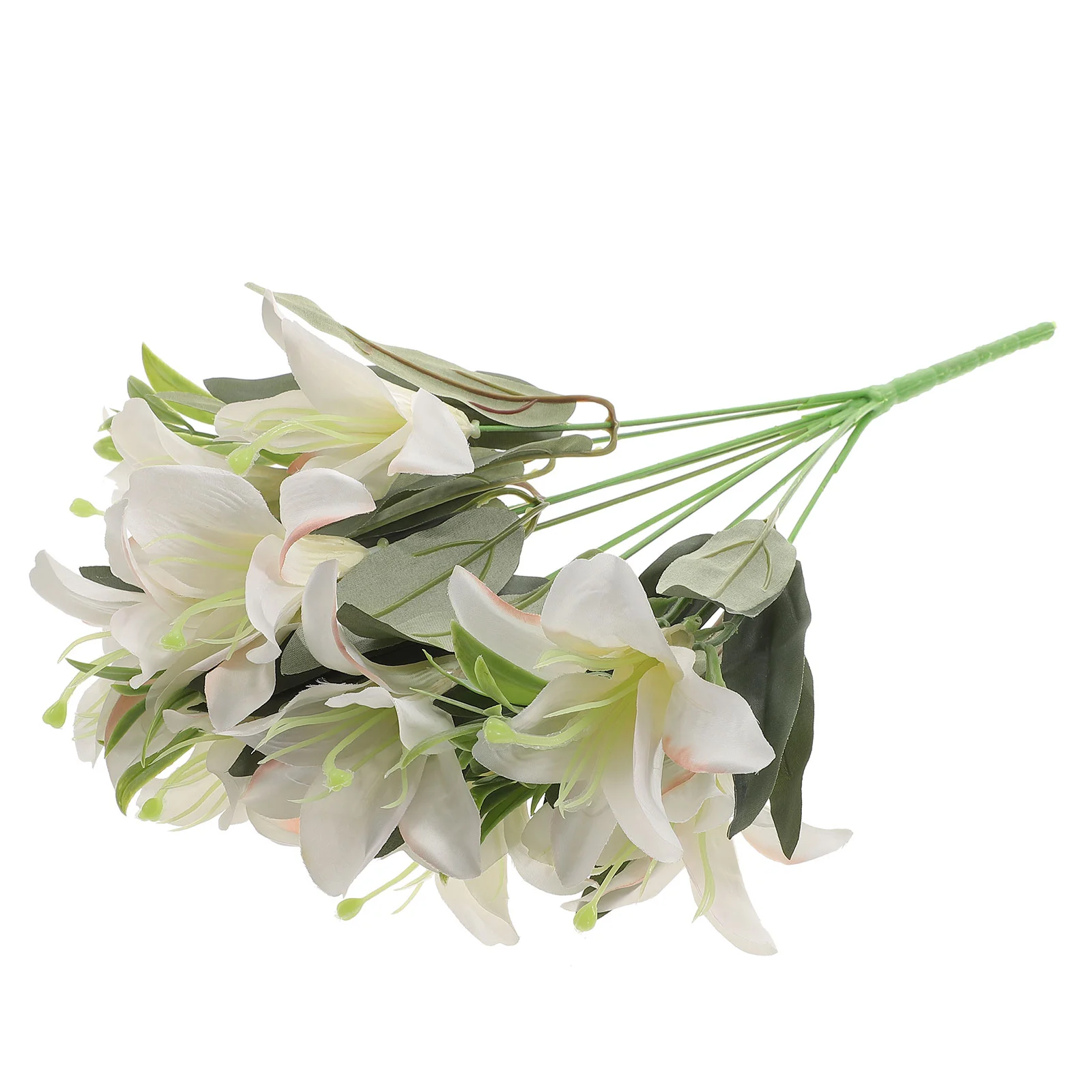 

Lily Bouquet Wedding Bouquets Decorative Ornamental Silk Cloth Artificial Flower Lifelike Bride Fake