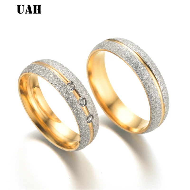 Свадебное кольцо из нержавеющей стали с кристаллами