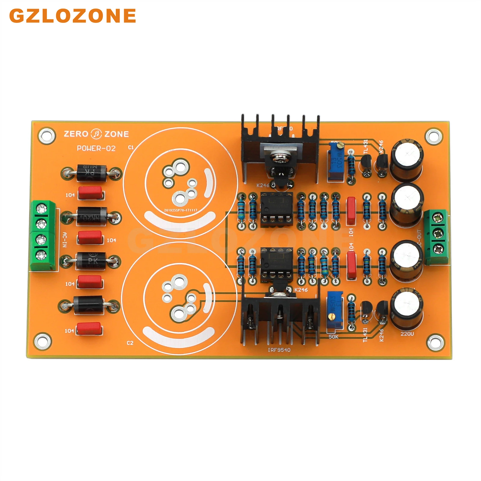 

ZEROZONE POWER-02 Adjustable Regulators Linear Power Supply DIY Kit/Finished Board For Preamplifier (No Main Capacitor)