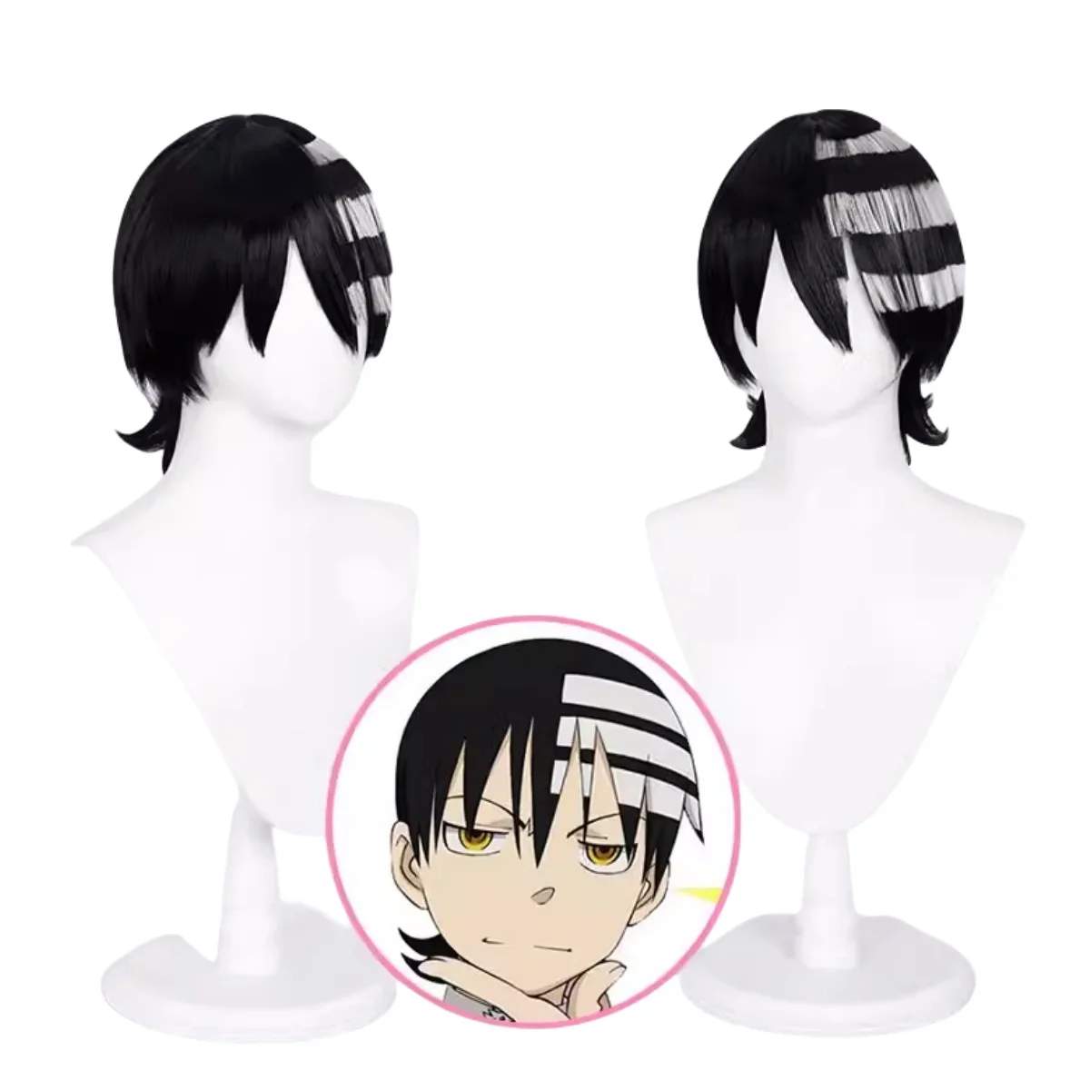 Парик для косплея по мотивам аниме Пожиратель души черный топ с принтом пальто