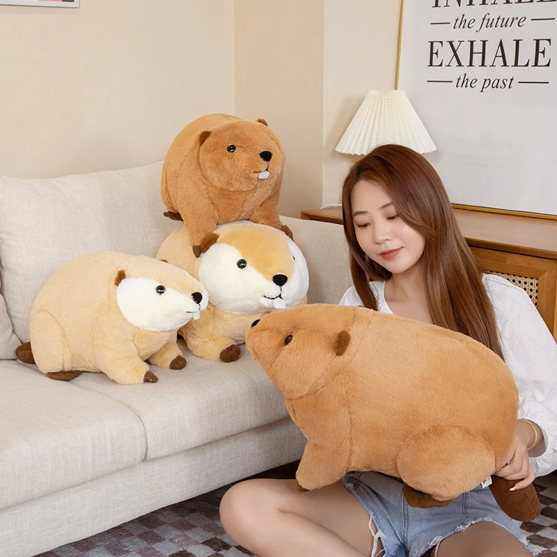 

Cute Beaver Doll Simulated Animal Plush Toy Kid Comfort Toys Kawaii Pillow High Quality Dolls Office Nap Pillows Girl Xmas Gift