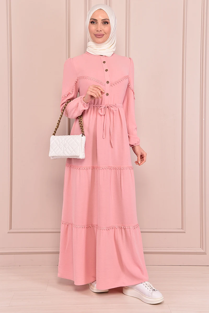 

Lace Detailed Dress Powder ORG5268