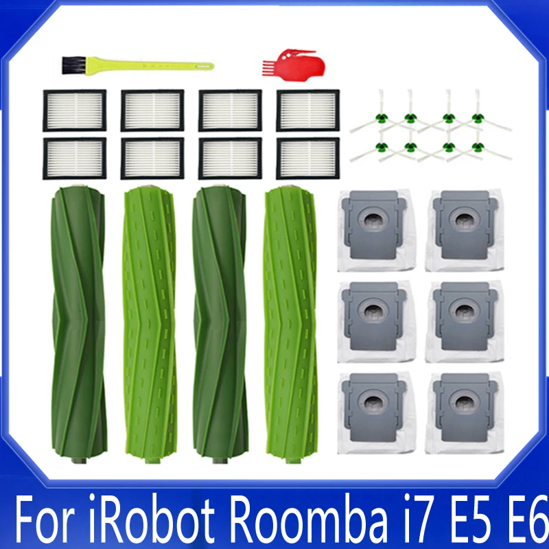

Сменный мешочек для пылесоса iRobot Roomba i7 E5 E6 i3, фильтр НЕРА, круглая щетка для робота-пылесоса, запасные части, аксессуары