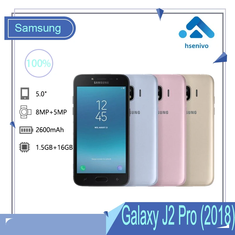 Восстановленный Оригинальный разблокированный Samsung Galaxy J2 Pro (2018) J250F J250G Grand Prime 5 0