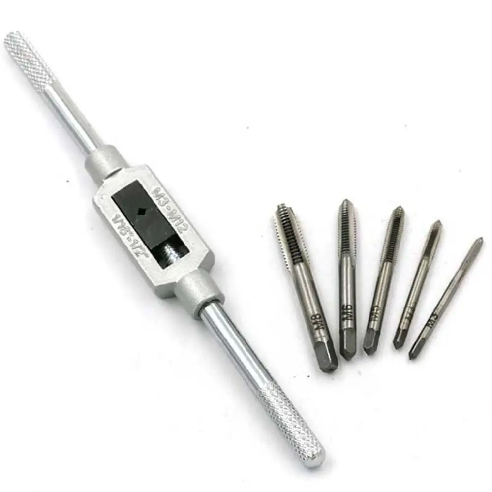 _ 6/8 шт. набор метрических ручных метчиков стальной гаечный ключ 1/16-1/2 дюйма HSS Для