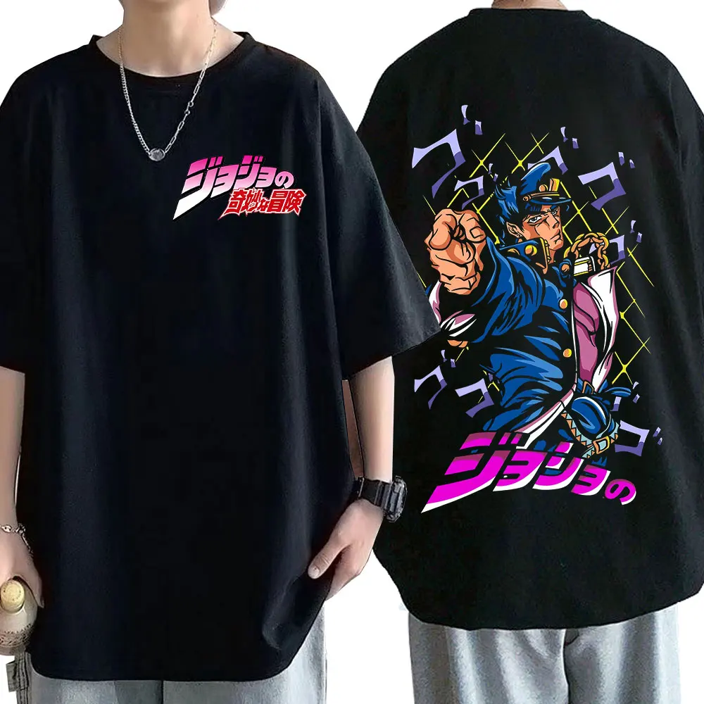 

Anime Jojo Bizarre Adventure T-shirt Jotaro Star Platinum Manga Graphic T-shirts Fashion Vintage Casual Short Sleeve Tee Shirt