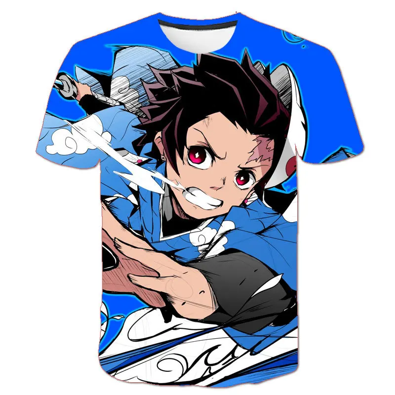 

2023 Anime Kimetsu No Yaiba Men Summer 3D Graphic T Shirts Child Casual Tee Printed Cartoon T-shirt Boy Girl Y2K Clothing Tops