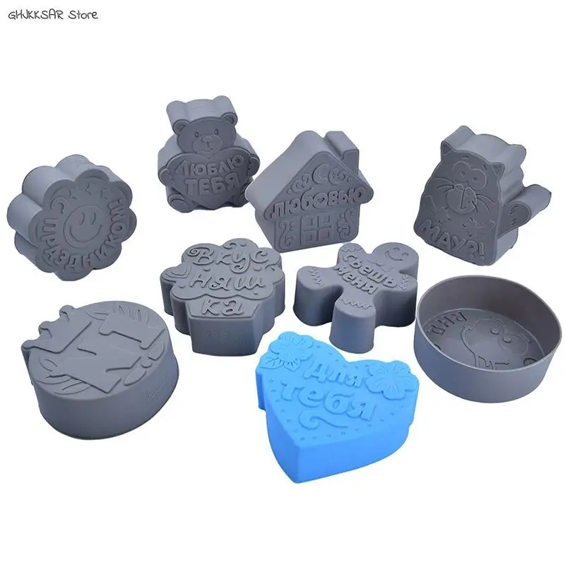 

5Pcs Silicone Cupcake Mold 3d Animal Bear Shapes Baking Tools Non-stick Silicone Cake Mold Jelly And Candy Mold DIY Cute
