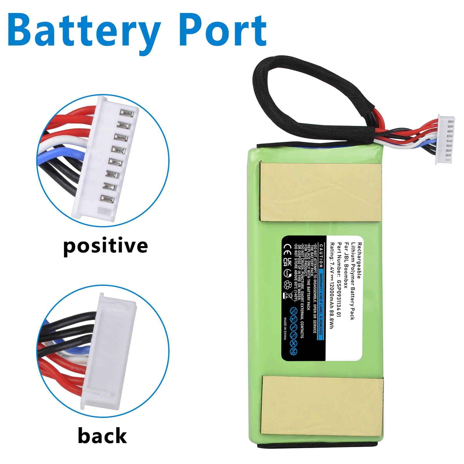 ГСП 0931134 01 Сменный аккумулятор динамика для JBL Boombox Bluetooth Wireless (7 4 В 12000 мАч)