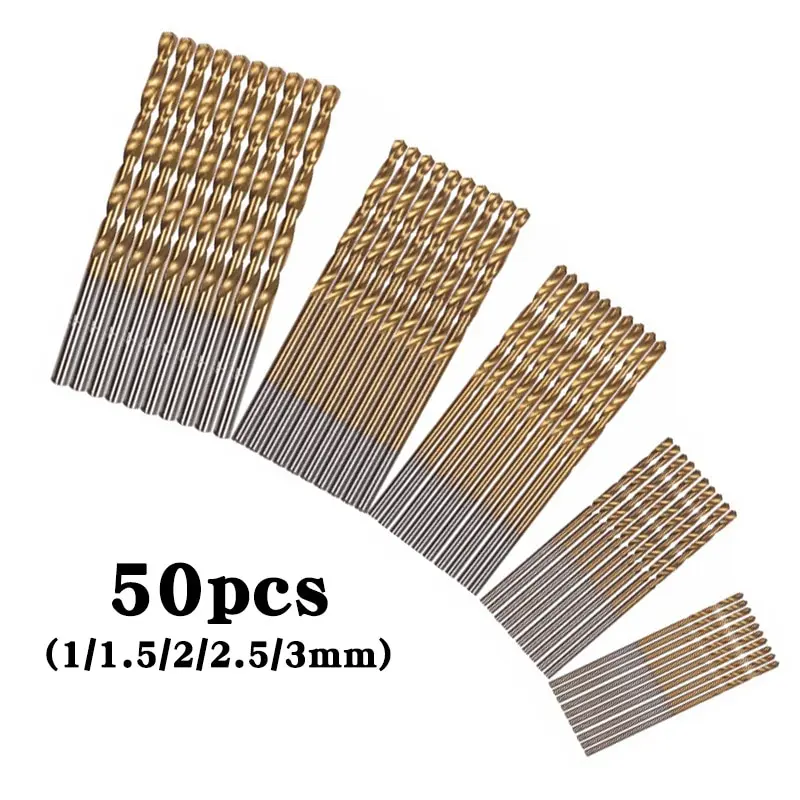 

50PCS High Speed Steel Twist Drill Set 1 3mm Stainless Steel Tool Metal Reamer Tools For Cutting Drilling Polishing