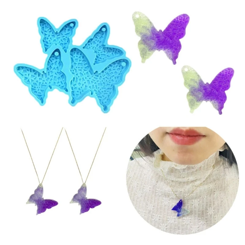 

Resin Jewelry Molds EarringS Silicone Molds Butterfly-Epoxy Resin Casting Molds with Hole for DIY Pendant,Keychains