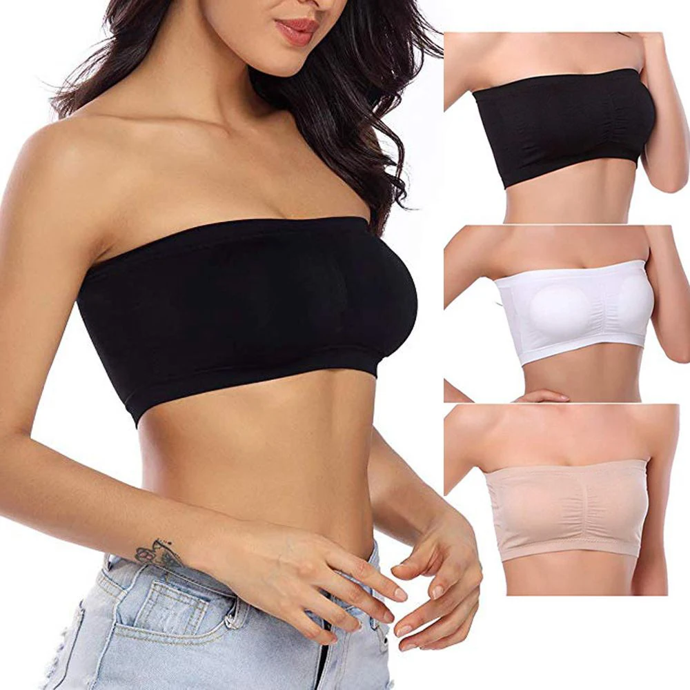 

Women's Large Size 6XL Waist Solid Breathable Tube Top Wrap Chest Strapless Soft Seamless No Steel Ring Sports Underwear