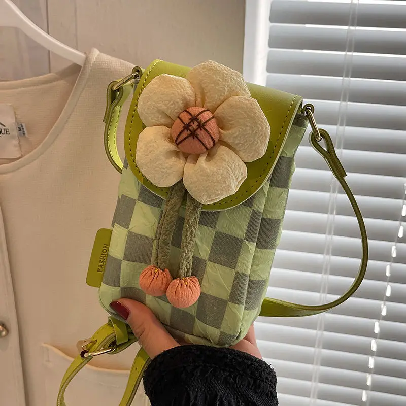 

Crossbody Leather Cellphone Cosmetic Bag Card Wallet Purse for All Mobile Phone Fashion Wallet Cute Flowers handbags