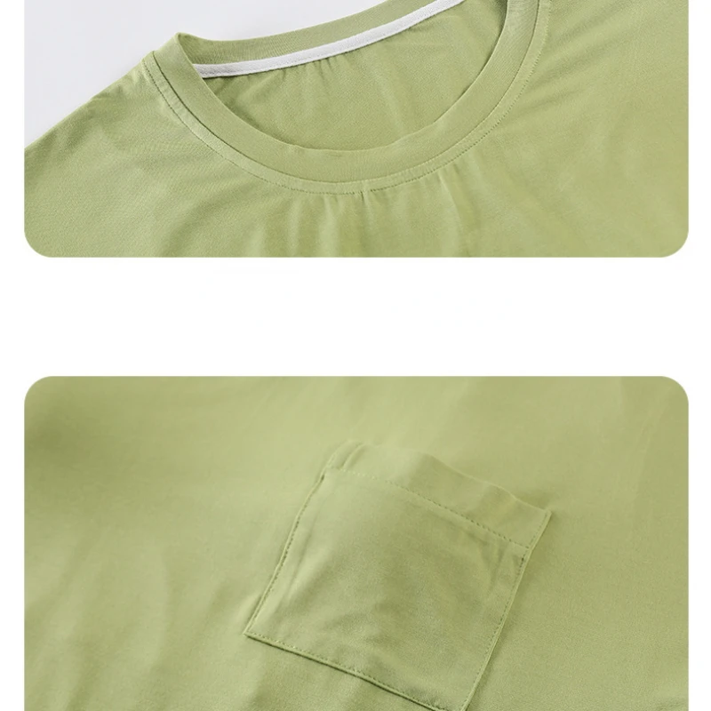 Pajamas Women Summer with Chest Pads Cool Feeling Loose Short-sleeved Trousers Can Be Worn Outside Home Suits Leisure Sleepwear