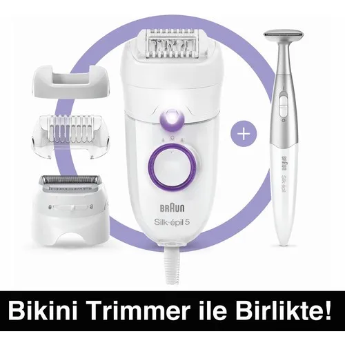 

Braun Silk-epil 5 5825 3-in-1 Hair Removal Bikini Trimmer Shaver 3 attachments Facial Depilation Epilator gentle epilation