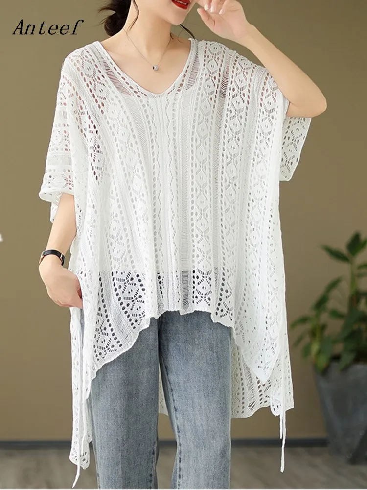 

short sleeve oversized knitted vintage casual loose summer tee t shirt women t-shirt woman tshirt 2023 tops streetwear clothing