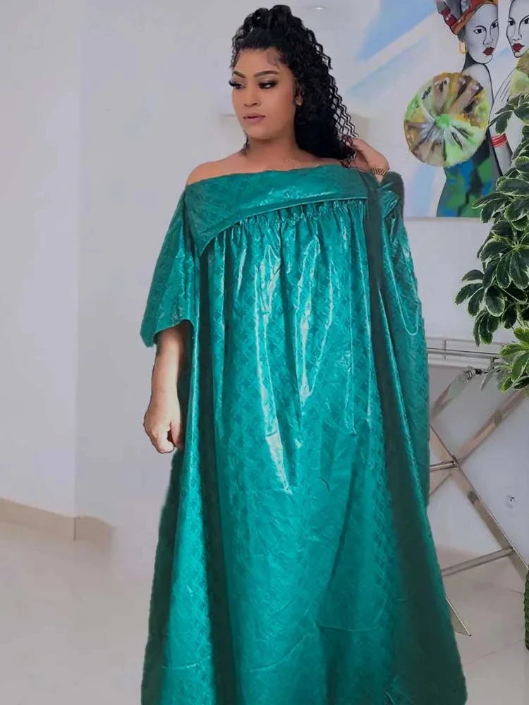 Оригинальные блестящие длинные платья Bazin Riche для африканских женщин одежда