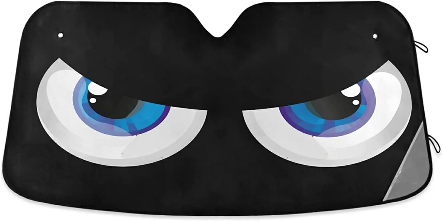 

Cartoon eyes car windshield visor suitable for front windshield visor shield uv foldable to keep the vehicle cool